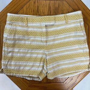 *LOFT* Yellow x White Striped Shorts Size 12